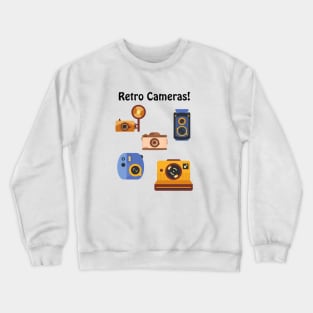 A collection of various Retro Cameras Crewneck Sweatshirt